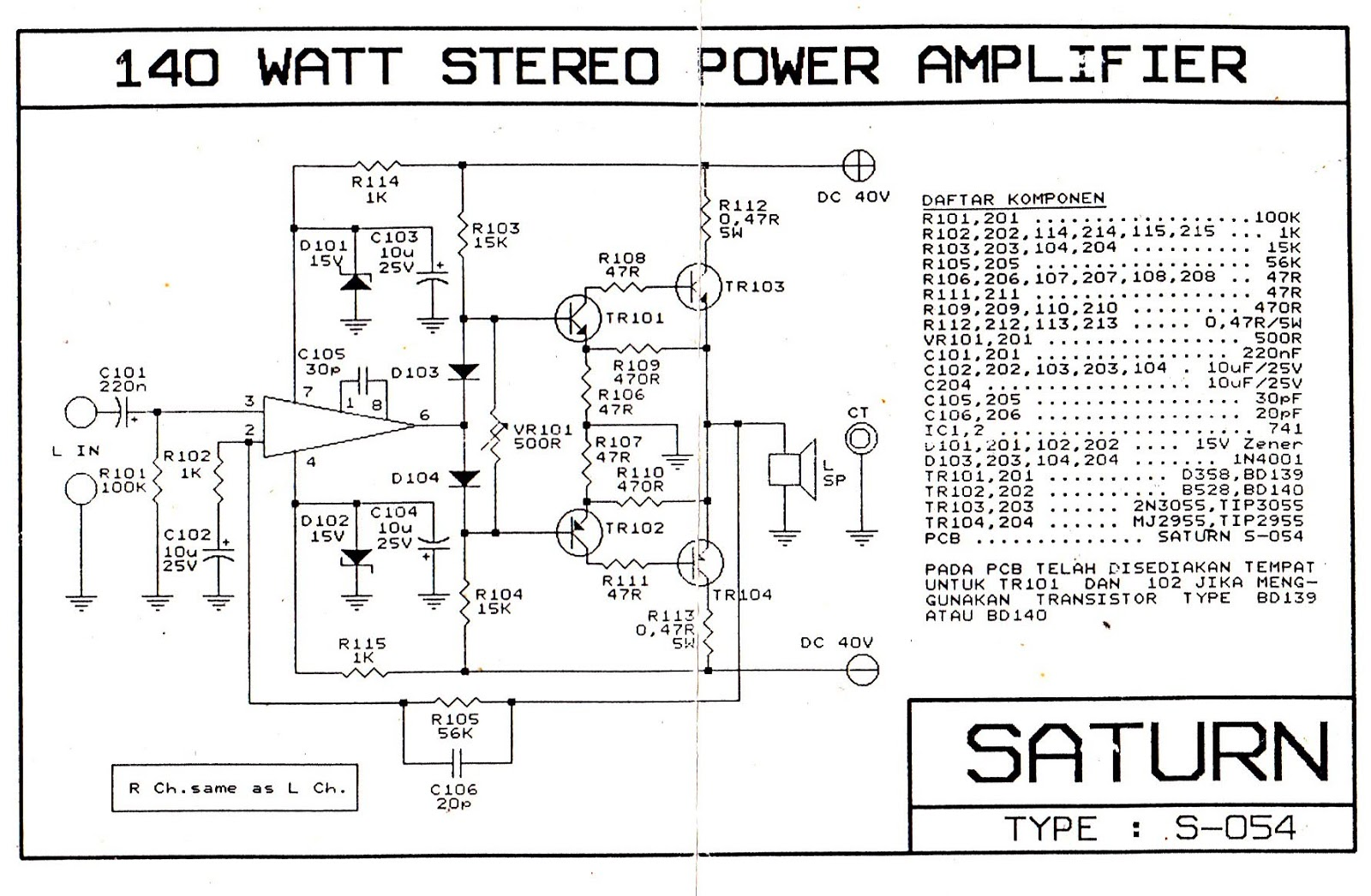 skema power ampli 170watt